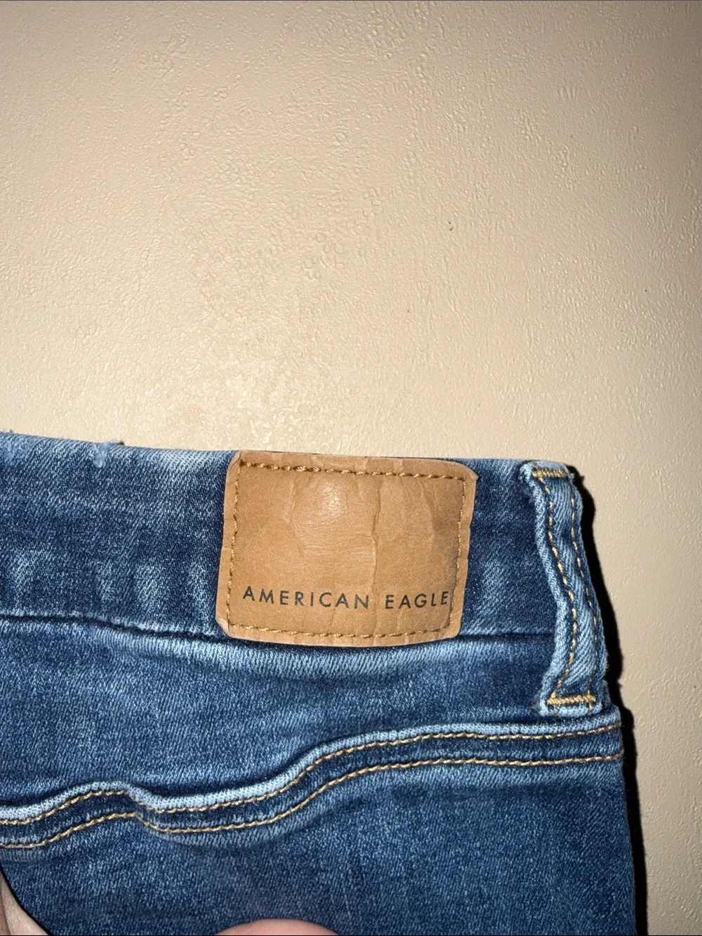 American Eagle Outfitters Distressed Dark Blue Denim Cutoff Shorts - Picture 8 of 9
